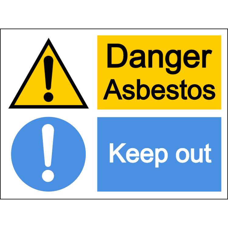 Danger asbestos/keep out - large landscape sign