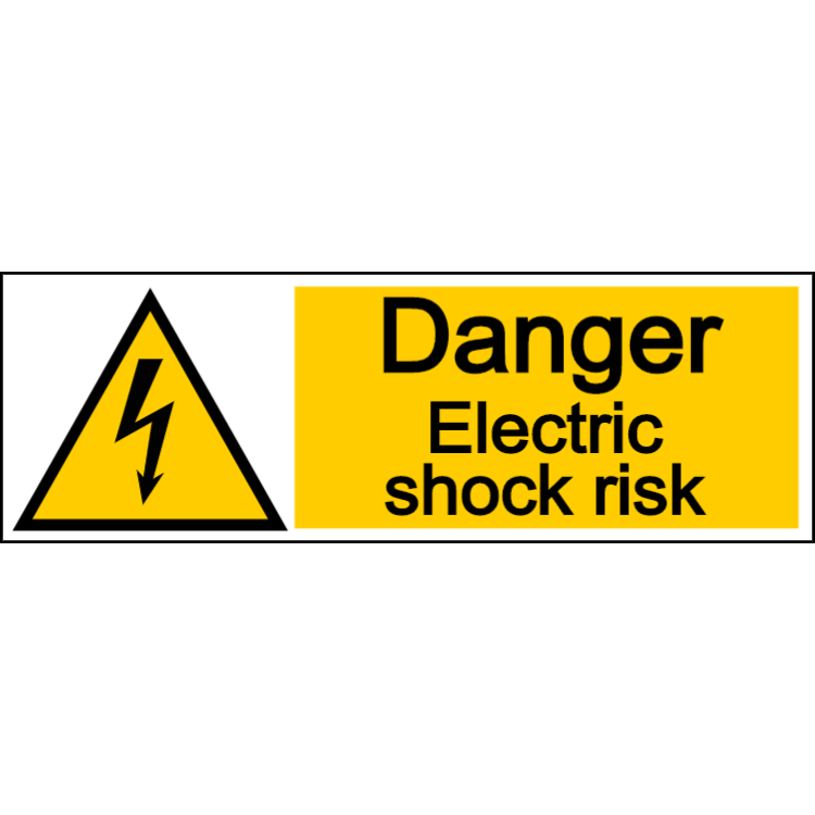 Danger electric shock risk - landscape sign