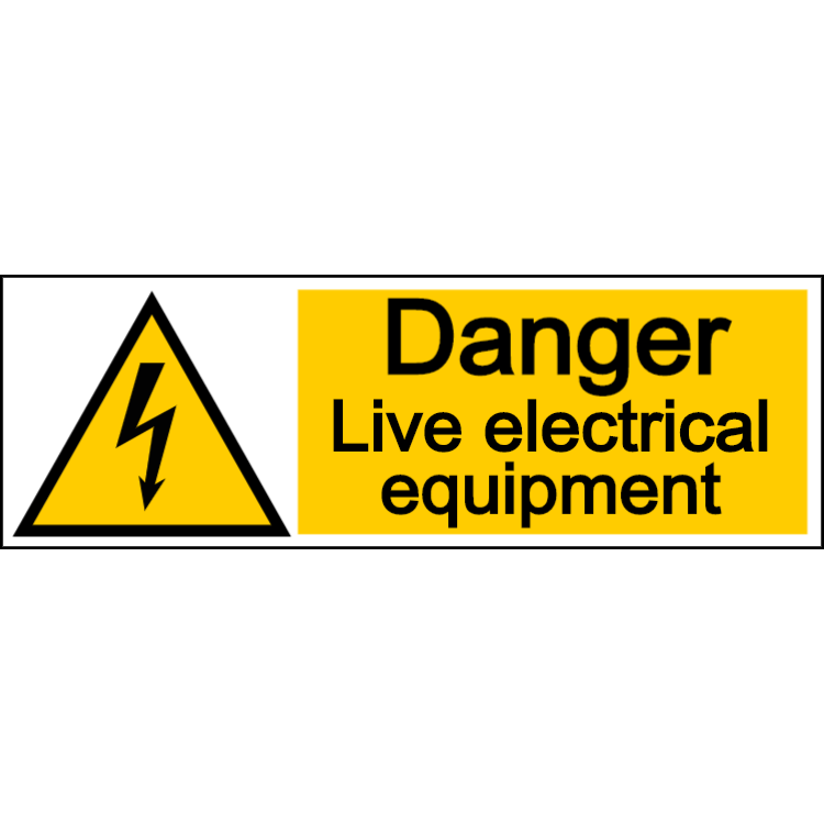 Danger live electrical equipment - landscape sign