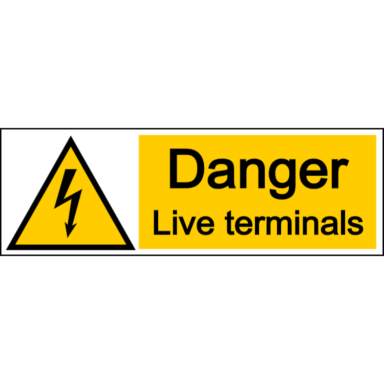 Danger live terminals - landscape sign