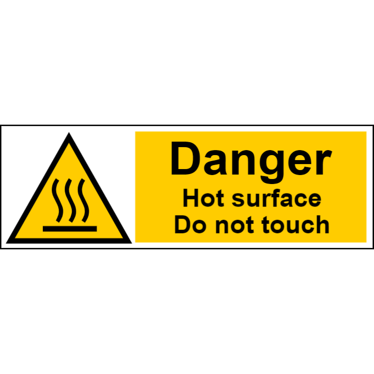 Danger hot surface do not touch - landscape sign