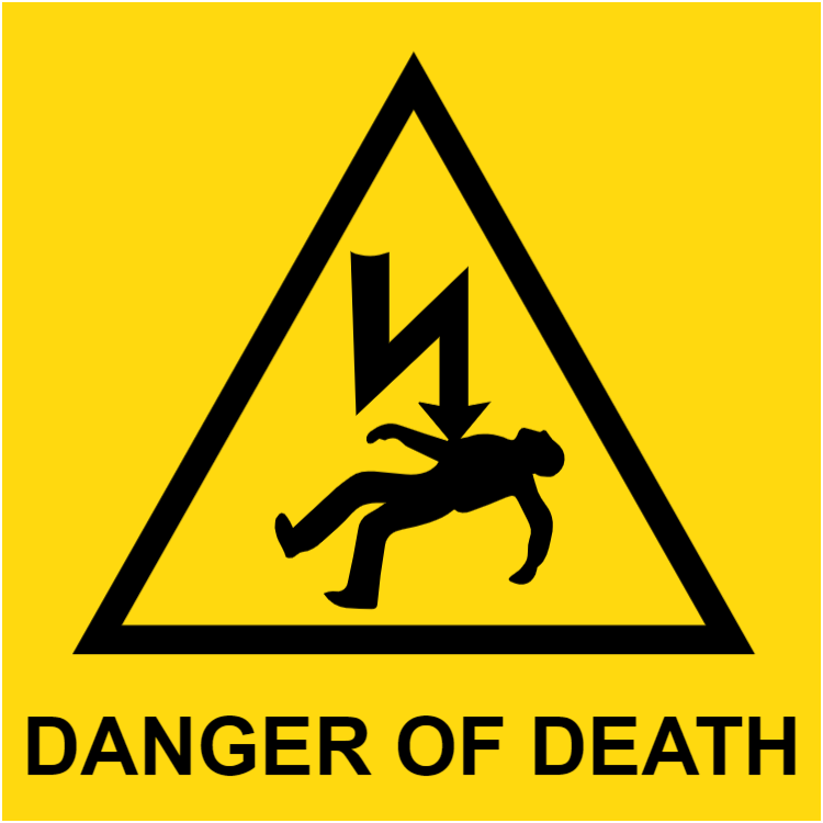 Danger of death square sign