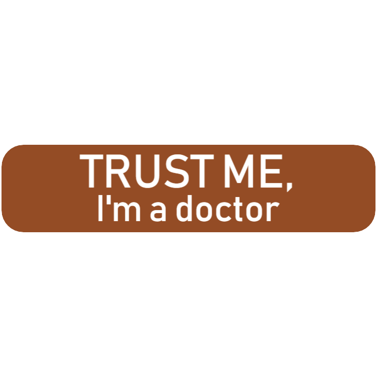 Funny brown name plate for doctor