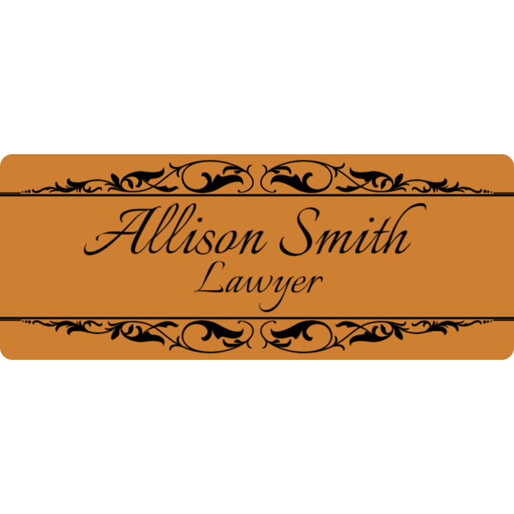 Smooth gold name plate