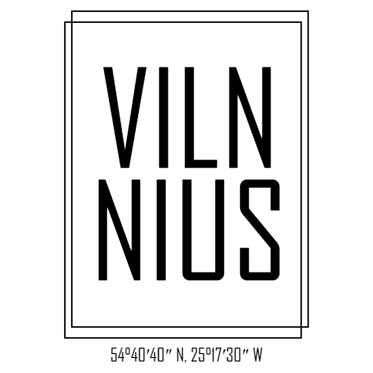 White Vilnius sign