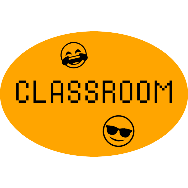 Orange classroom sign