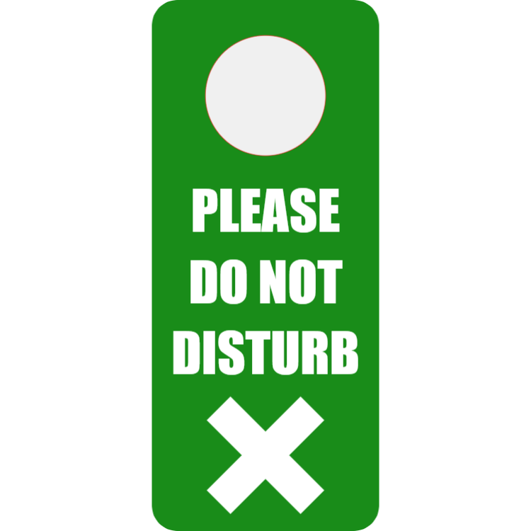 Do not disturb - green door hanger