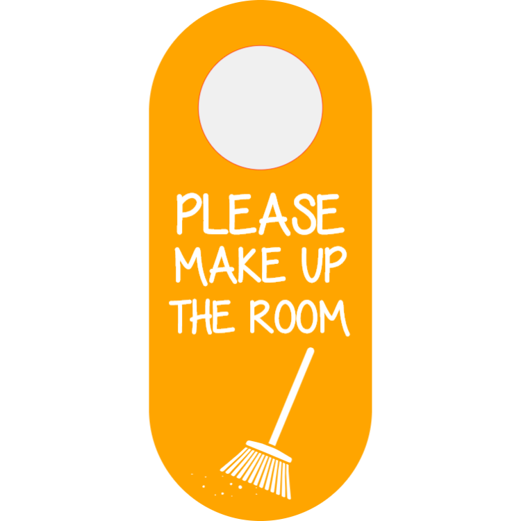 Make up the room - orange door hanger