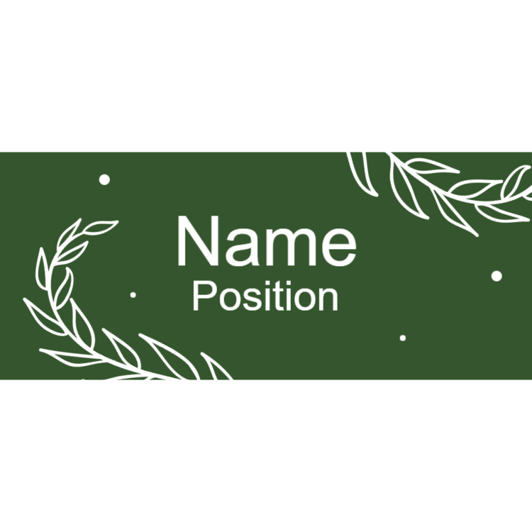 Sage green name tag