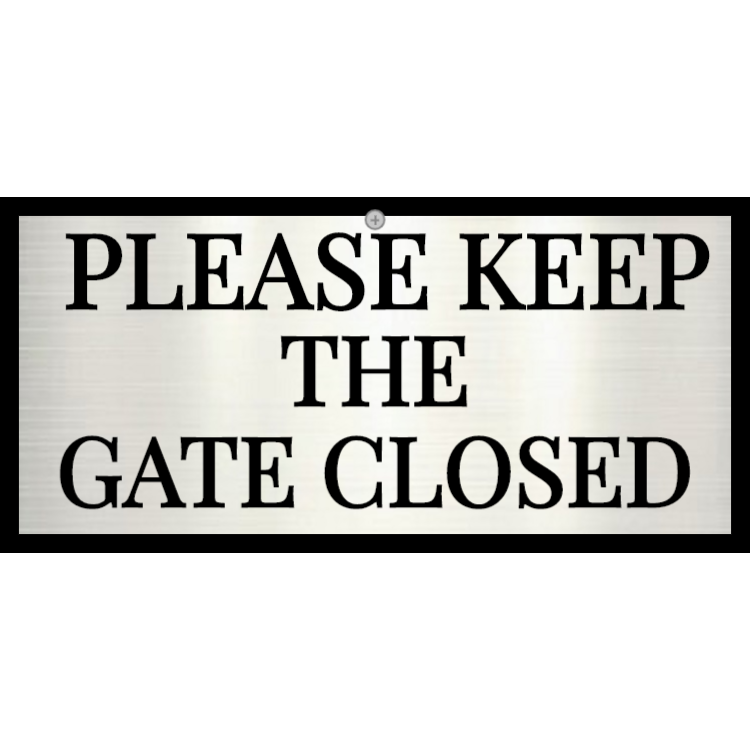 Aluminium gate sign