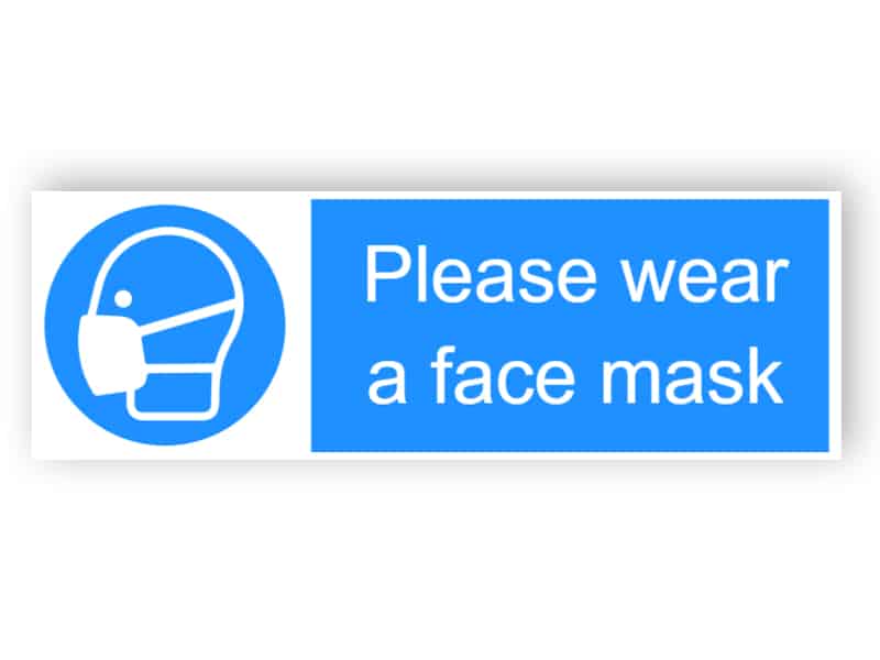 Please wear a face mask - landscape sticker