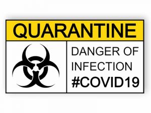 Quarantine - danger of infection - sticker