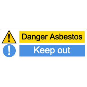 Danger asbestos/keep out - landscape sign
