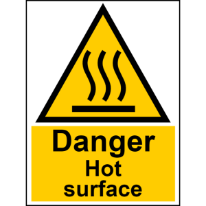 Danger hot surface - portrait sign