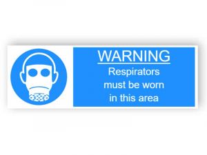 Warning - Respirators must be worn int this area - landscape sticker