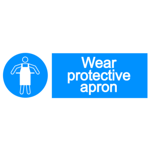 Wear protective apron - landscape sign
