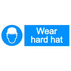 Wear hard hat - landscape sign