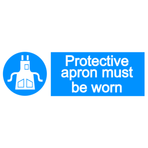 Protective apron must be worn - landscape sign