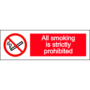 All smoking is strictly prohibited - landscape sign