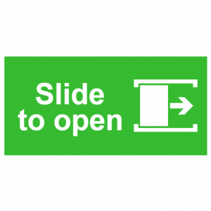 Slide to open sign