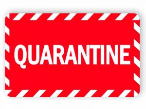 Quarantine - red sticker