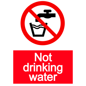 Not drinking water sign