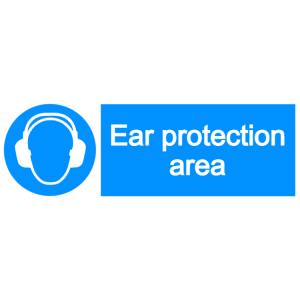 Ear protection area sign