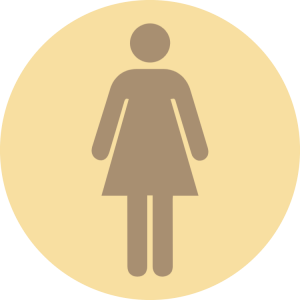 Wooden toilet sign - women