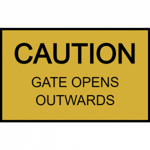 Gate opens outwards