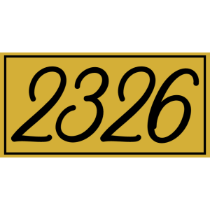 Gold house number sign