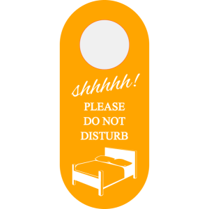 Do not disturb - orange door hanger