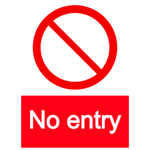 No entry - portrait sign