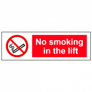 No smoking in the lift sign