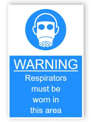 Warning - Respirators must be worn in this area - sticker