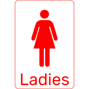 Red toilet sign - Ladies