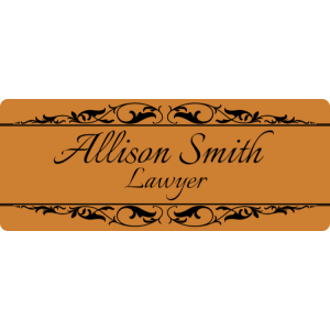 Smooth gold name plate