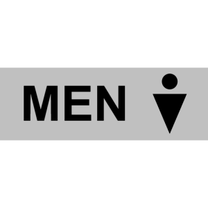 Silver toilet sign - men