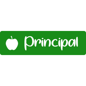 Green name plate for principal