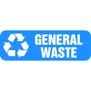 Light blue general waste landscape sticker