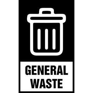 Black general waste sticker