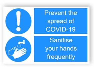 Prevent to spread of covid-19 - sanitise your hands - sticker