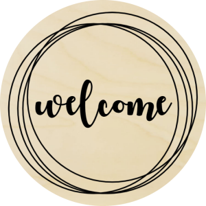 Rounded welcome sign