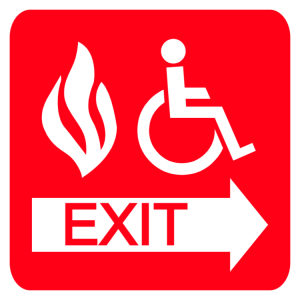 Fire Safety Exit - Disabled sign