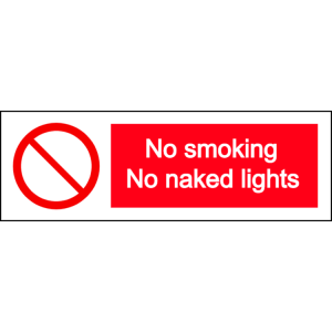 No smoking - no naked lights - landscape sign