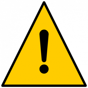 Warning sign, exclamation mark