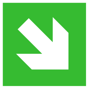 Diagonal arrow sign