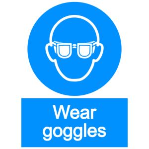 Wear goggles sign