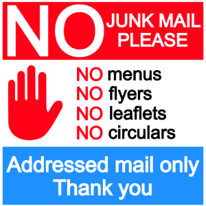 No junk mail sign 6