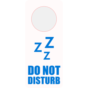 Do not disturb - white door hanger