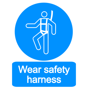 Wear safety harness sign